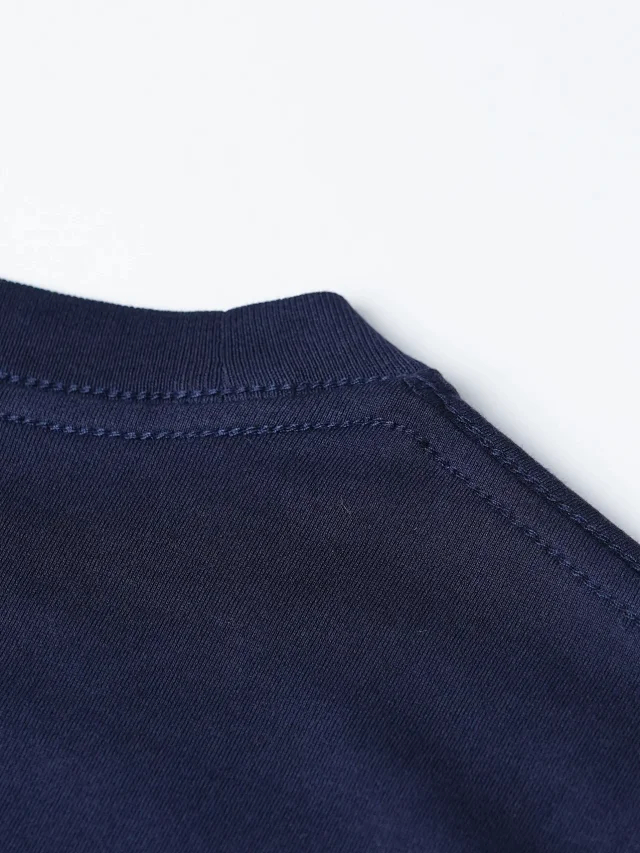 Item ID 9096 AcneS ultra-fine yarn 60-thread count double-ply combed cotton plain weave fabric  S26 embroidered logo long-sleeved T-shirt