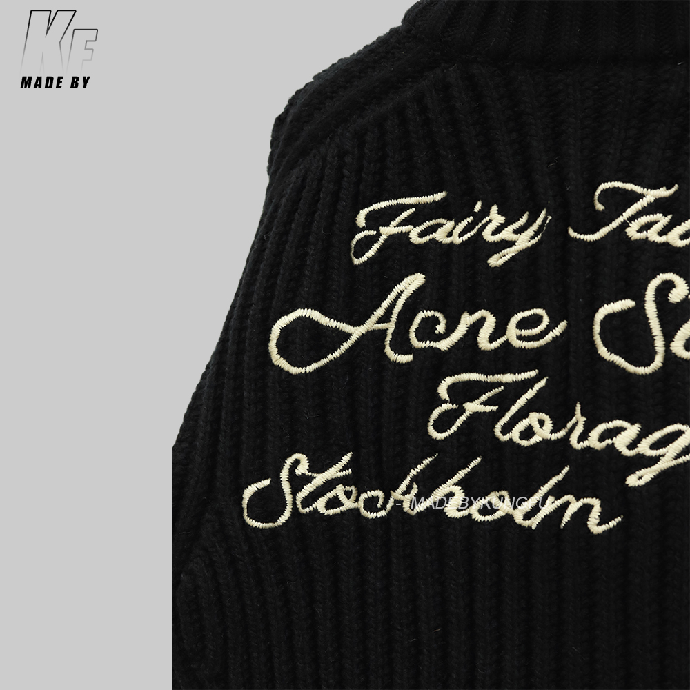 Acne Studios针织毛衣拉链外套 黑色