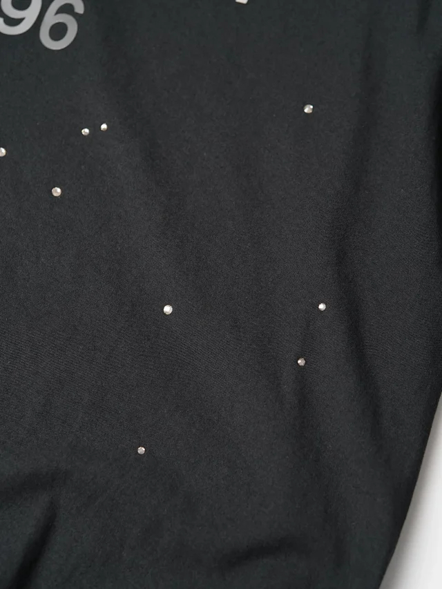 Item ID 9094 Acne FW25 Imported Mirror Patch 1996 Series Classic Starry Sky, Distressed Vintage Casual Long-sleeved T-shirt