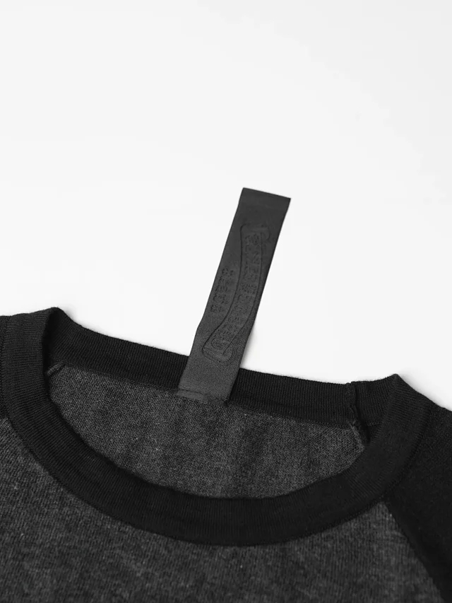 Item ID 9110 CH Lambskin side label, knitted long-sleeved T-shirt, CH 52-count ultra-fine mulberry silk color-spun yarn, extra-long fixed dyeing, autumn knitted long-sleeved