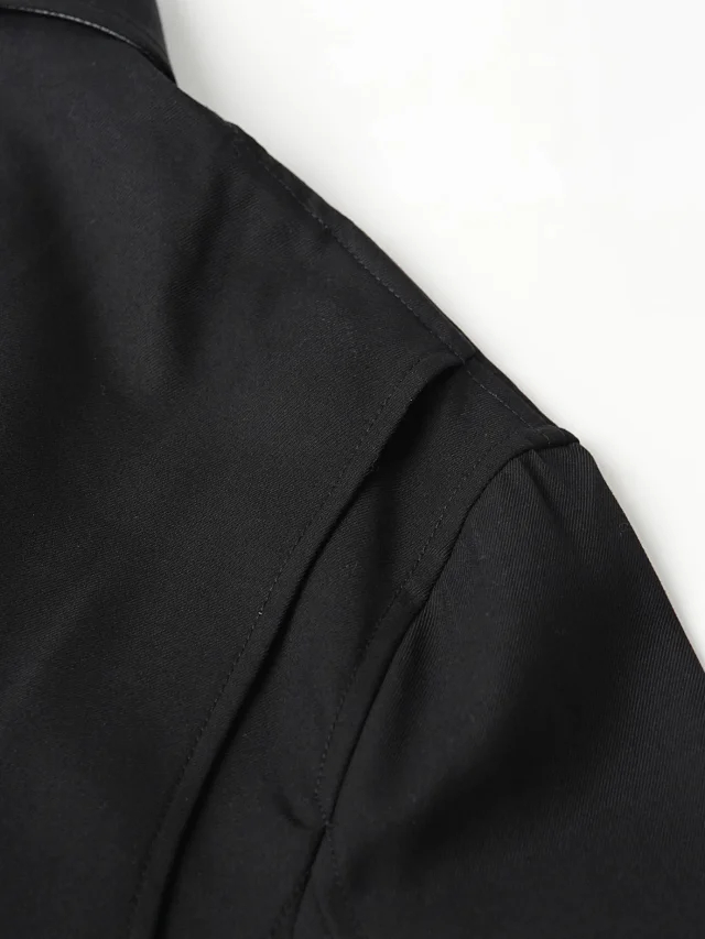 Item ID 9103 LOE FW25 runway collection full set of hardware mold opening custom brand leather label, wool silk belt, lapel, pure color zipper opening jacket