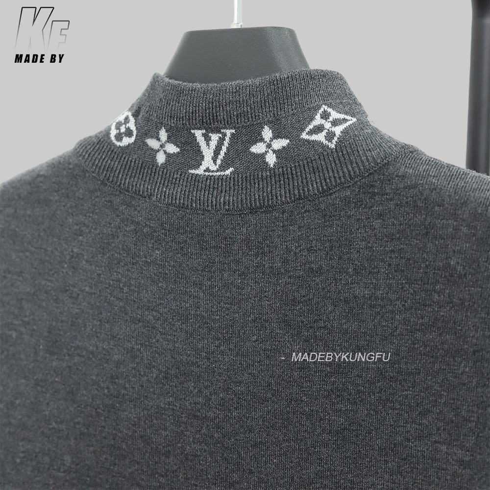 1V Knitted Collar Jacquard Zip Up