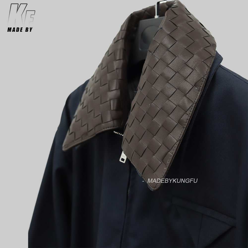 BV woven leather collar jacket