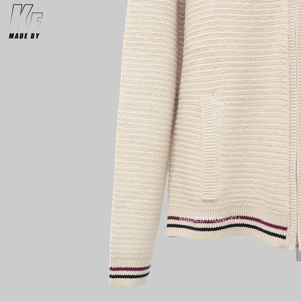 Miu Knitted Striped Zipper Jacket