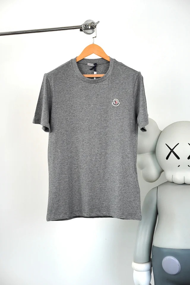 Item ID 9039 Mon basic black and white gray short sleeved custom logo solid color round neck short sleeved 