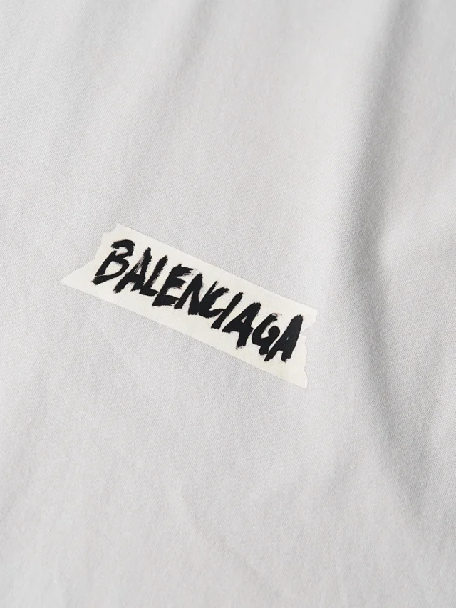 Item ID 9051 BLCG Pattern Paper Series Short Sleeve Retro distressed Round Neck T-shirt Regular Version