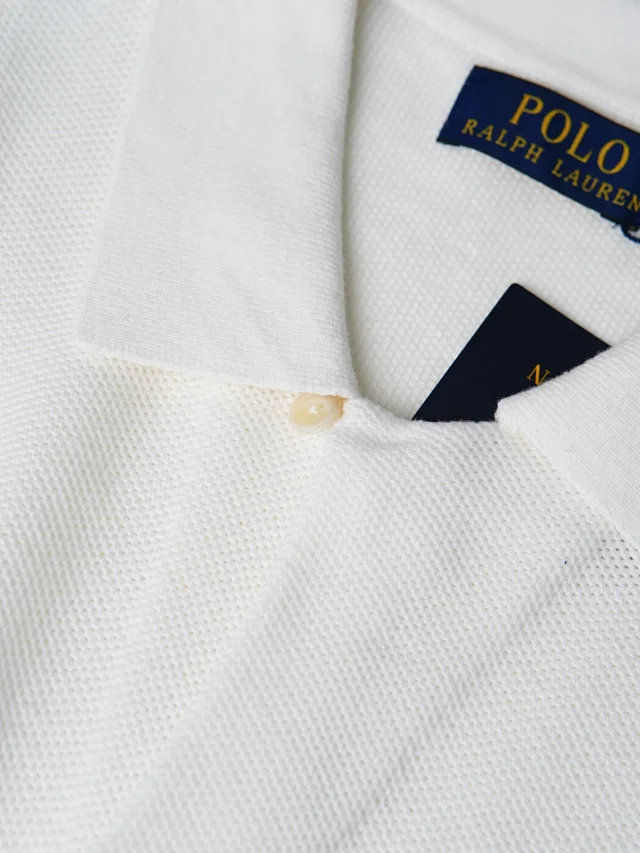 Item ID 9089 LR Poluoge Flat Machine Weaving Method Cotton Solid Color Pony Embroidery Short Sleeve Cardigan Knitted Standard Edition