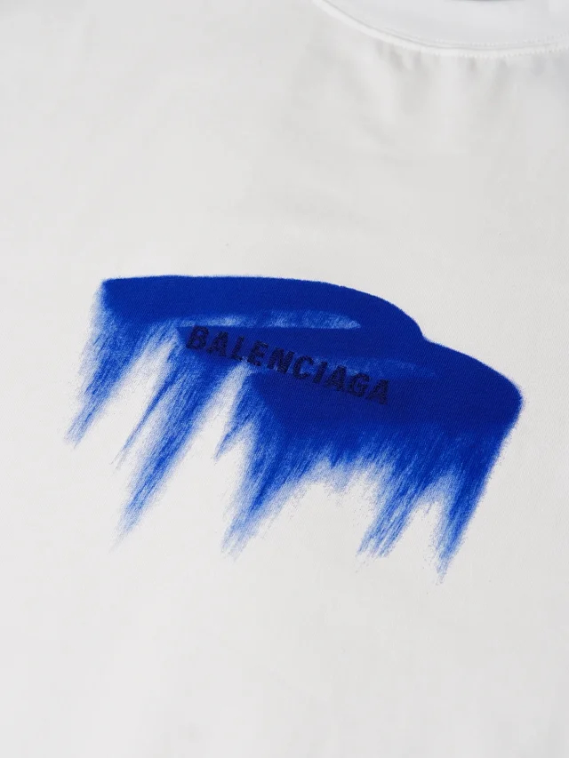 Item ID 9093 BLCG printed embroidery imported adhesive material round neck short sleeved T-shirt loose fit