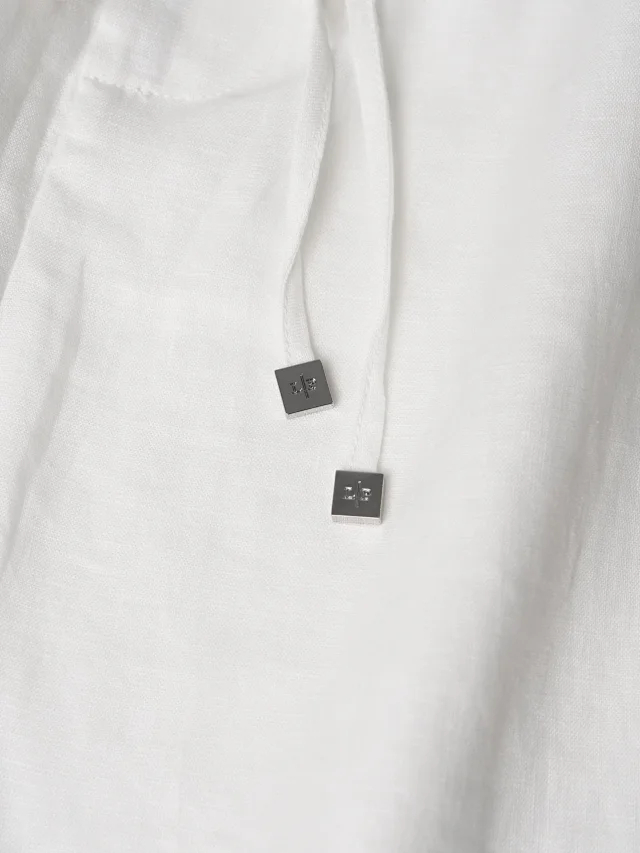 Item ID 9094 Loro 100% Natural Linen New Customized Hardware Solid Color Breathable Linen Four hole Button Casual Pants