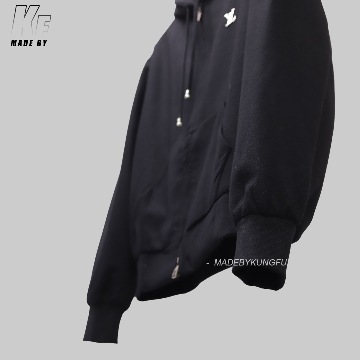 1V Technical wool bend  Zip Hoodie
