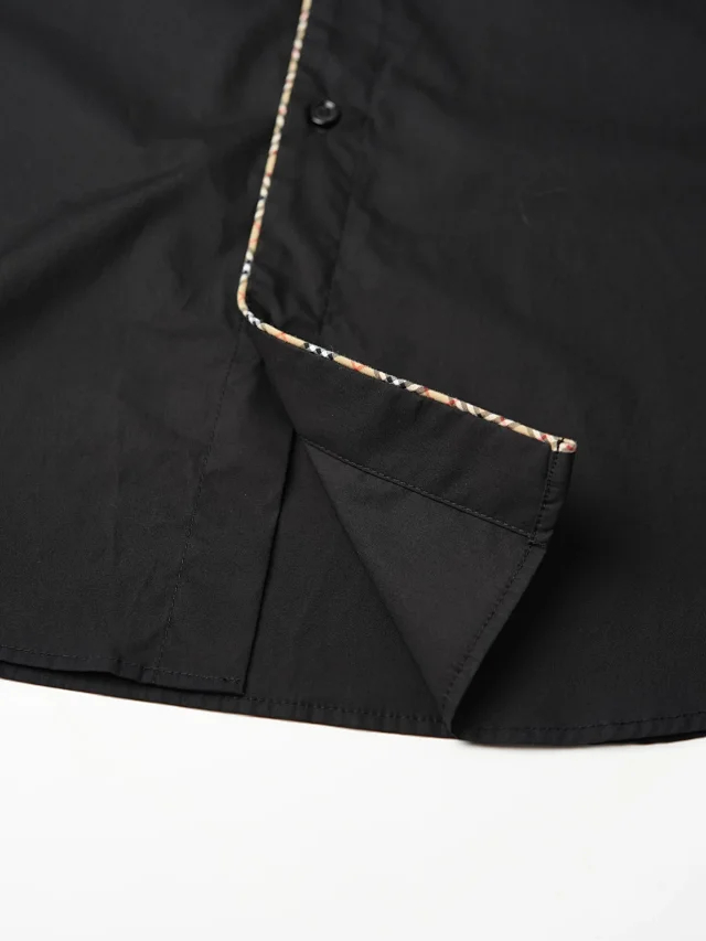 Item ID 9098 BBR Battle Horse Embroidery Dye-to-Color Yarn 40-Count Mercerized Twill SS26 Long-Sleeve Checkered Rolled-Edge Cotton Poplin Shirt