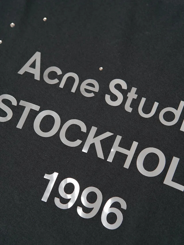 Item ID 9094 Acne FW25 Imported Mirror Patch 1996 Series Classic Starry Sky, Distressed Vintage Casual Long-sleeved T-shirt