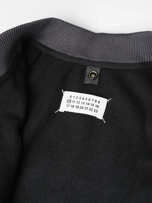 Item ID 9109 Maison Margiela Wool and Cashmere Blend Fabric Woolen Coat, Double-Zipper Design, Patchwork Knitted Zipper Long-Sleeve Jacket Coat