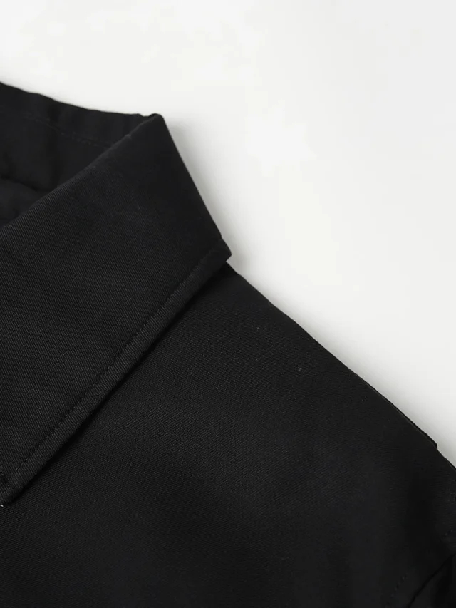 Item ID 9103 LOE FW25 runway collection full set of hardware mold opening custom brand leather label, wool silk belt, lapel, pure color zipper opening jacket