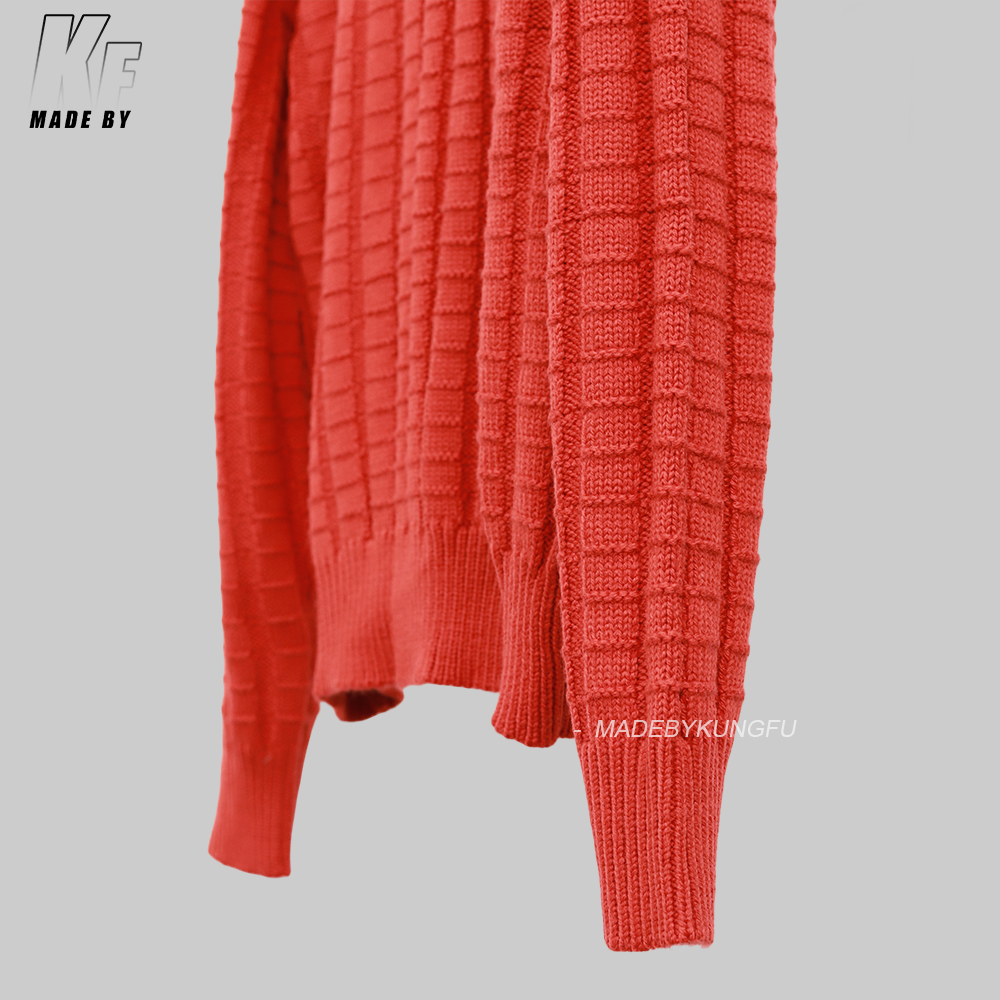 Moncler方块圆领毛衣 红色