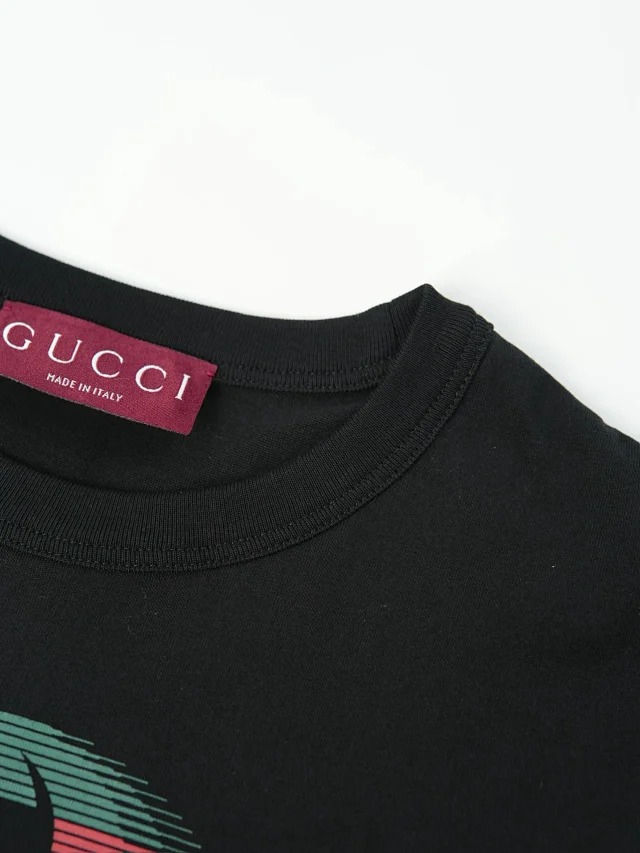Item ID 9015 GUC Cotton letter printed round neck loose short sleeved shirt
