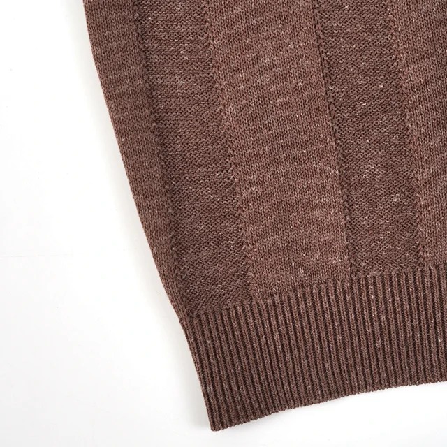 Item ID 9028 BC Two Color Brunello Cucinelli SS26 15% Linen Blended Wide Ribbed Cotton Hemp Knitted Polo Shirt Standard Edition Men's Edition