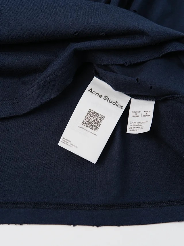 Item ID 9011 Acne FW25 logo printed distressed short sleeved shirt