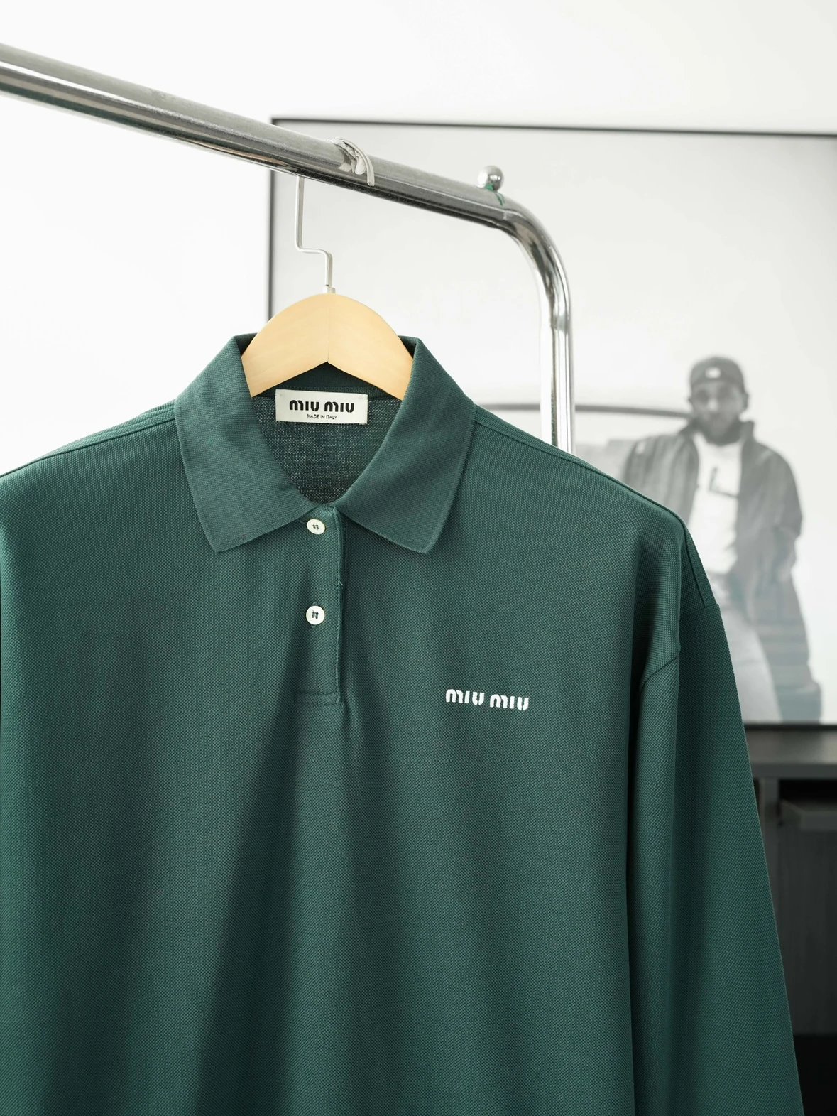 Item ID 8185 M1UM1U Miu Miu Summer Series -50 Long-staple cotton pique POLO- green