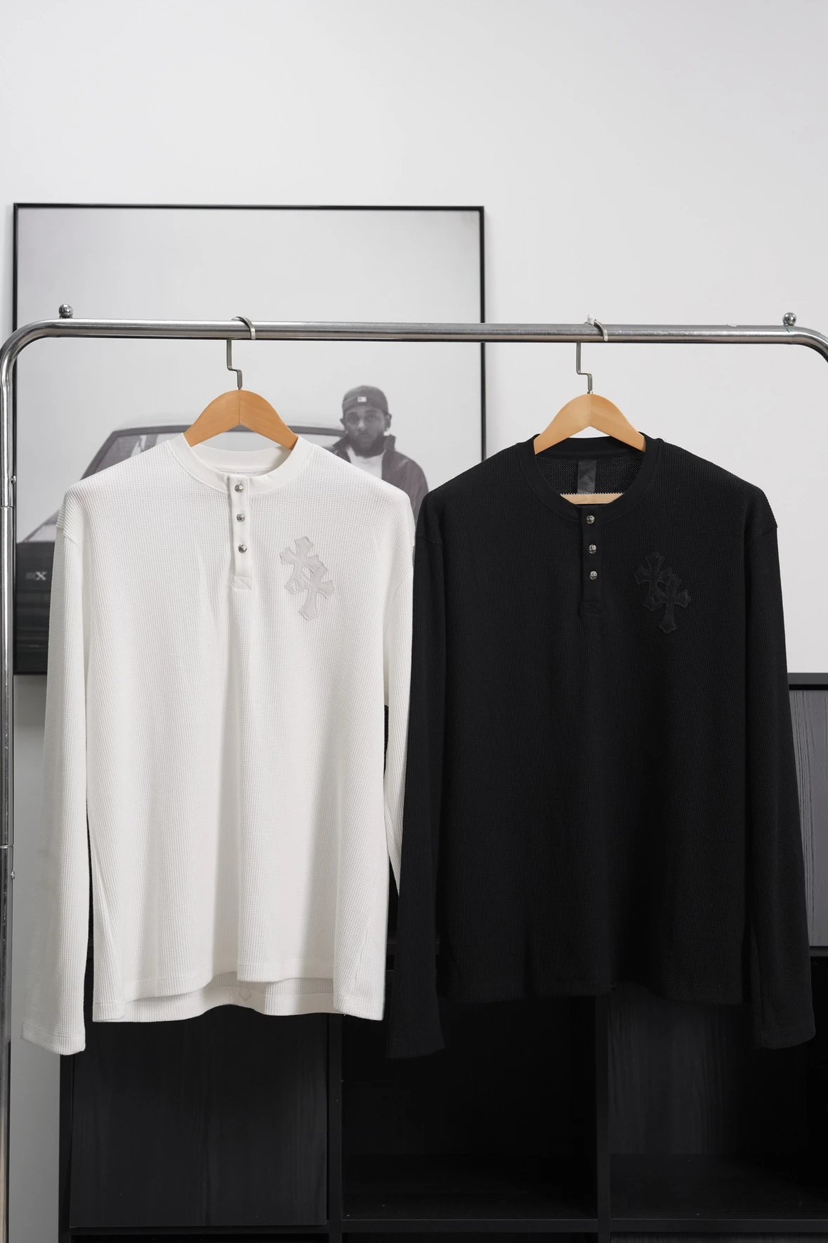 Item ID 8192 【 Pre-sale 15-20 Delivery within 1 day 】 Crow Heart Waffle Long Sleeve