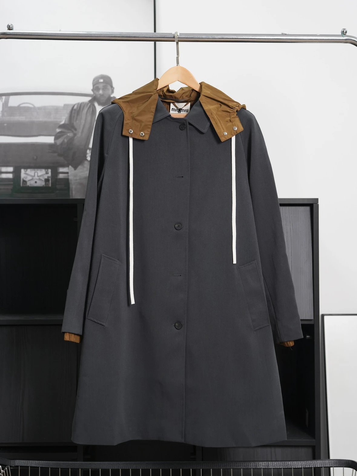 Item ID 8132 Miu Miu - Single-breasted high-tech puffer coat -“60％ mohair ➕40% wool