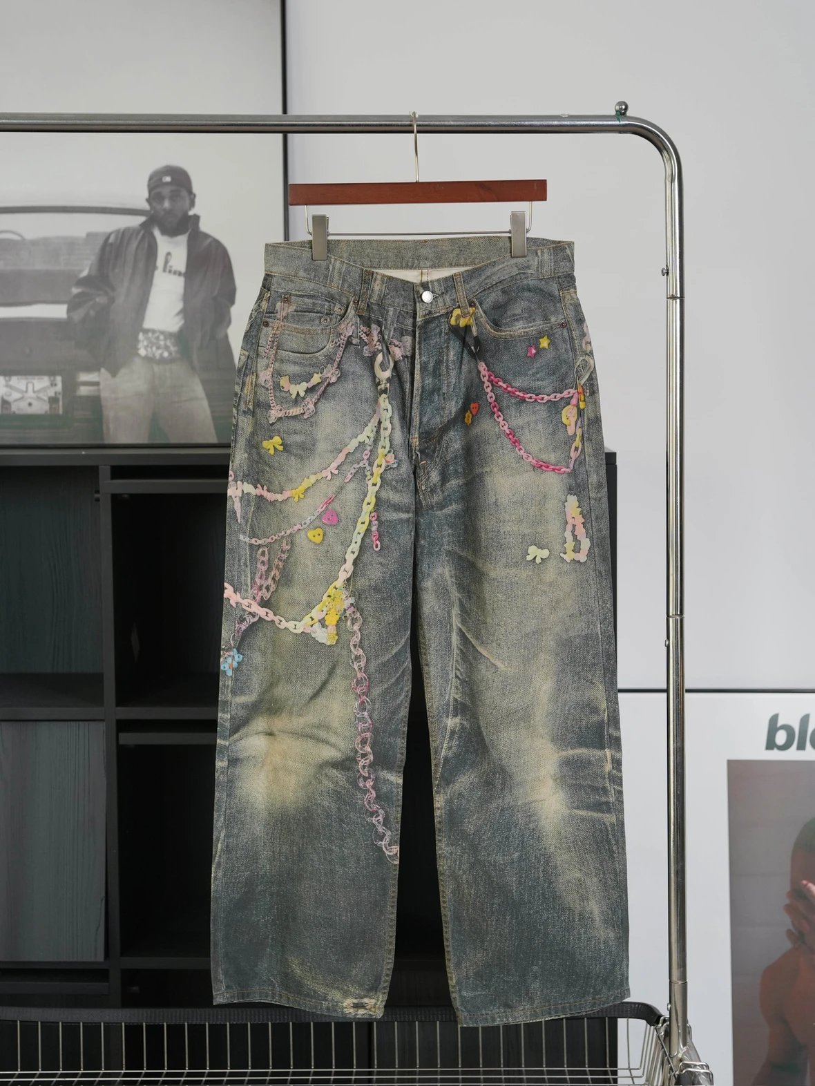 Item ID 8338 Acne-Studios-SS25 candy chain 3D printed jeans -“ full color 3D Conley