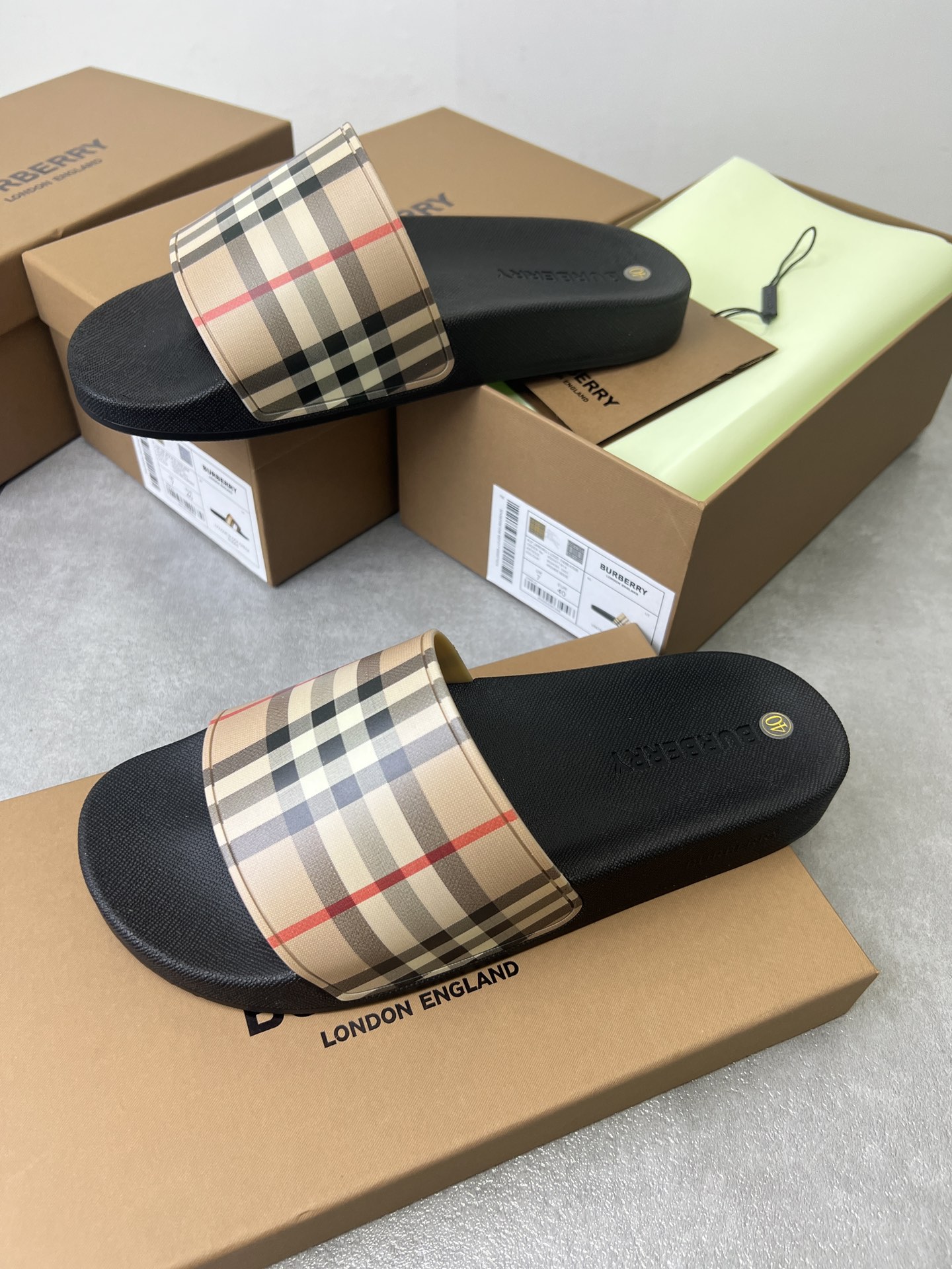 bbr 经典格子拖鞋