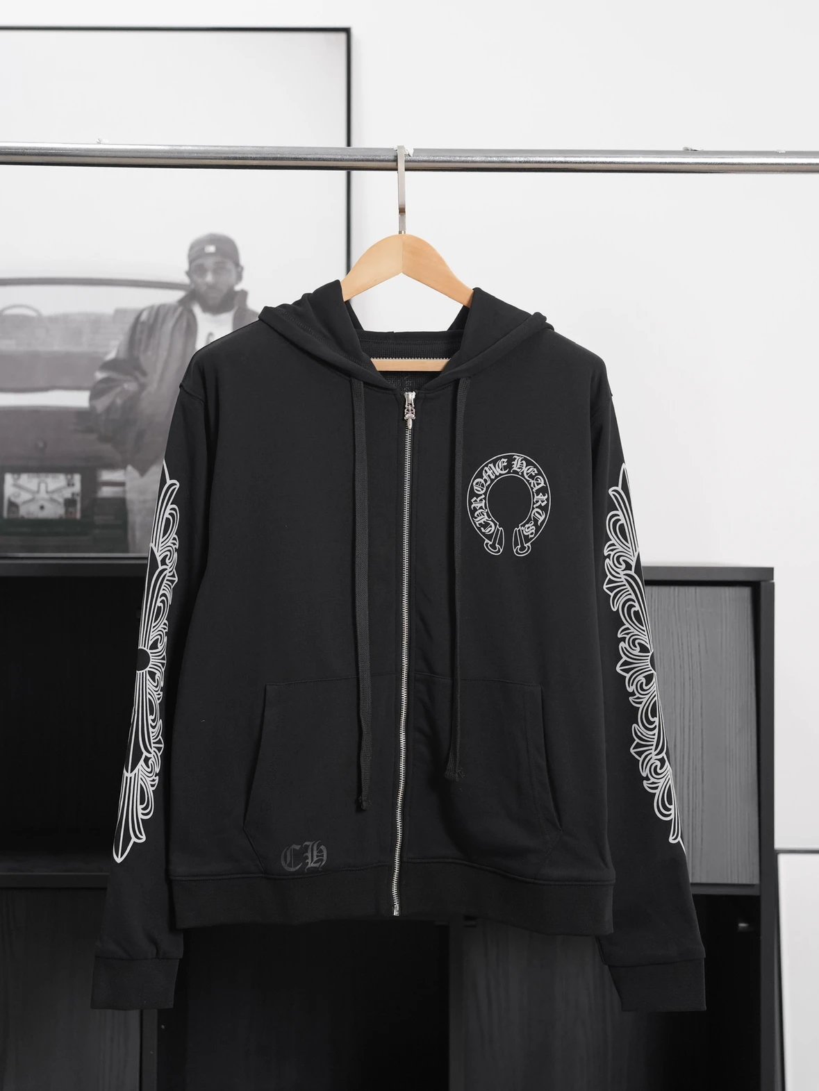 Item ID 8025 CH Horseshoe Printed Cotton Double Layer Fabric - _Waffle Inner_ _Silv