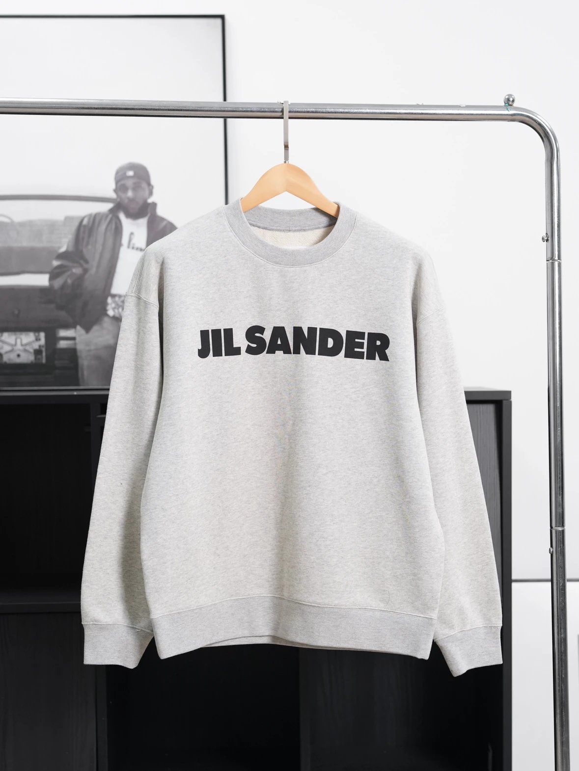Item ID 8081 JILSANDER-logo printed sweatshirt - Ribbed crew neck loose long sleeve