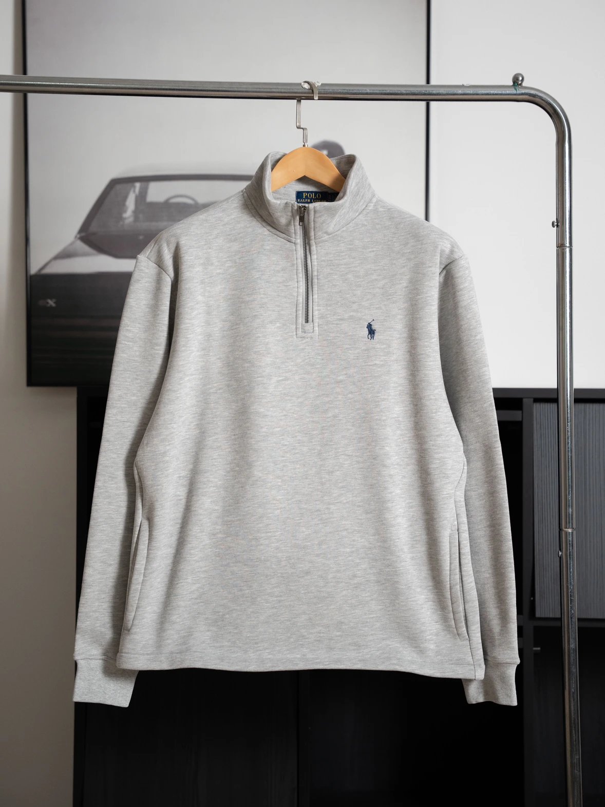 Item ID 8085 Love Pony logo embroidery “ Haute combed cotton ” men's half zip long