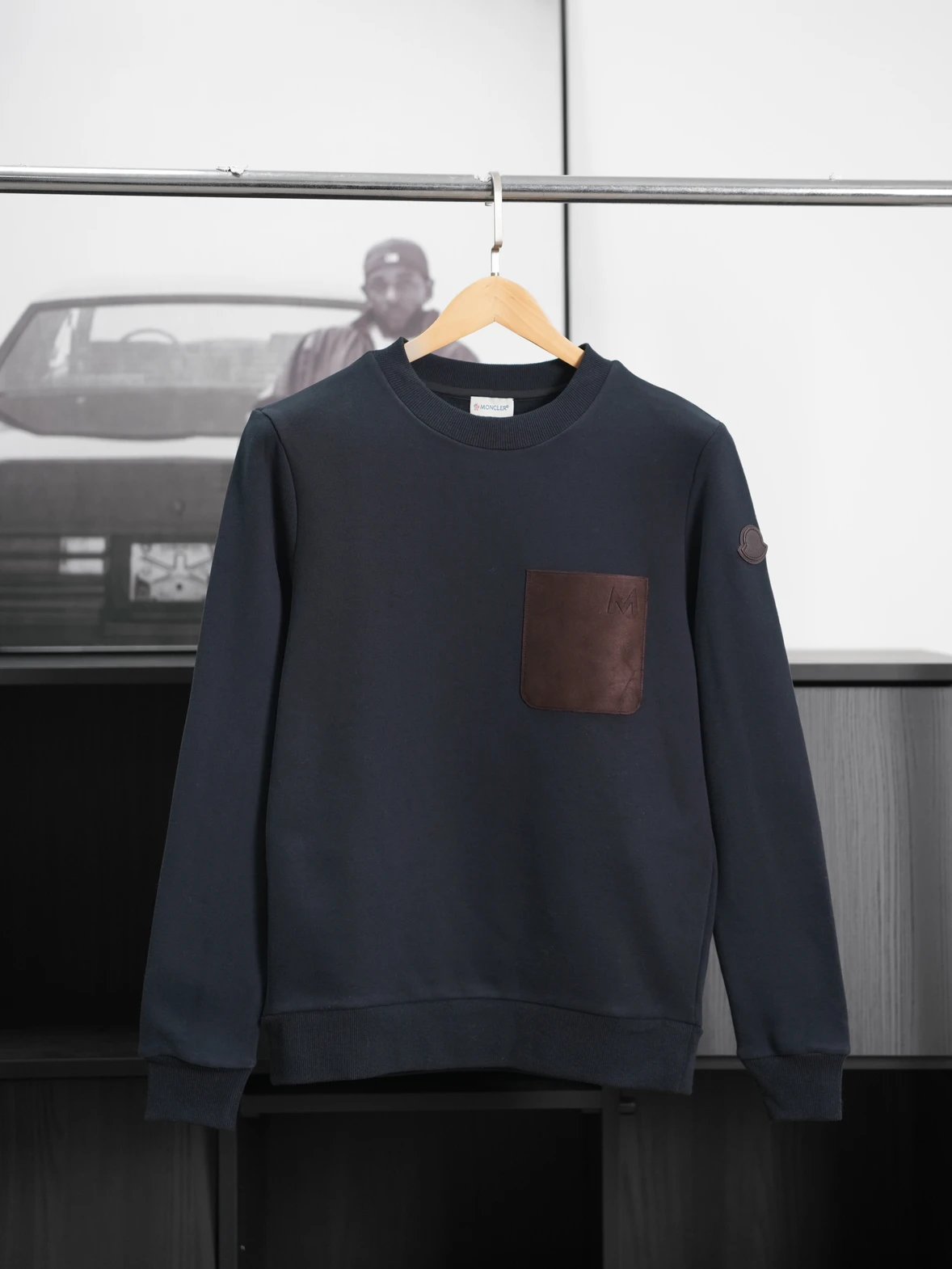 Item ID 8087 Monc1er round neck fleece sweatshirt “ Exclusive customized side marki