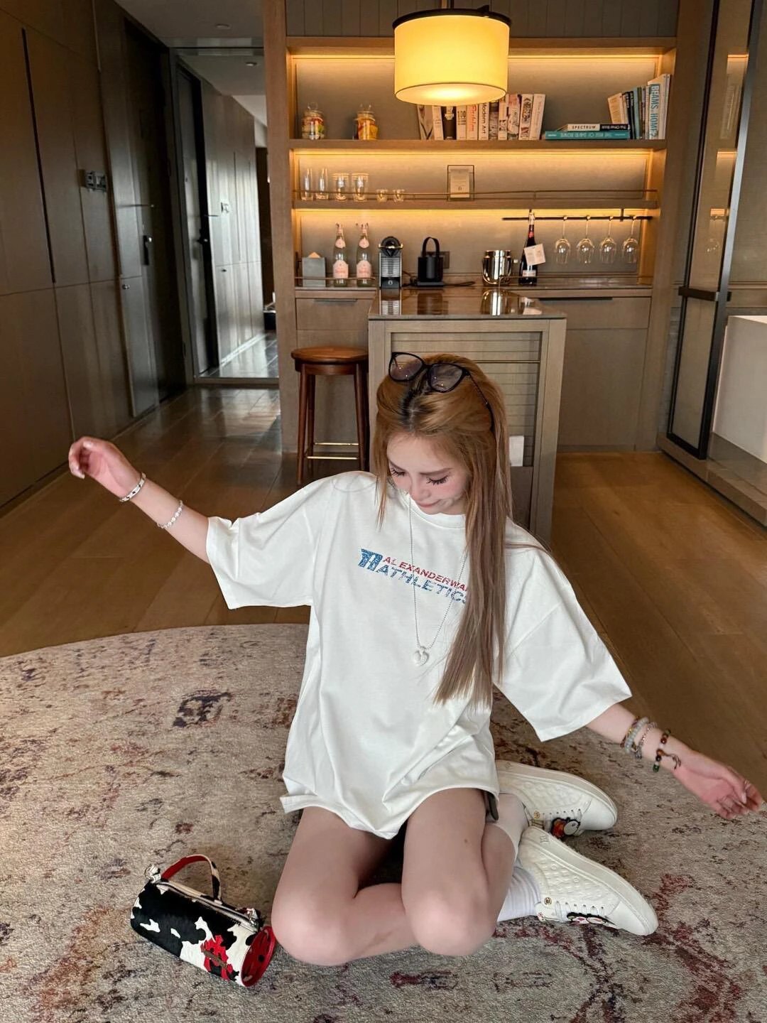 Item ID 8274 Alex@nder-Wang- king alexander -2025ss- Blurred letter print short sle