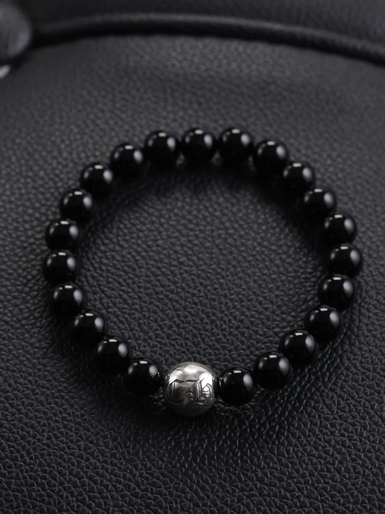 Item ID 8385 Two new colors added -Chrome-Hearts-CH- Crow heart - gemstone bracelet