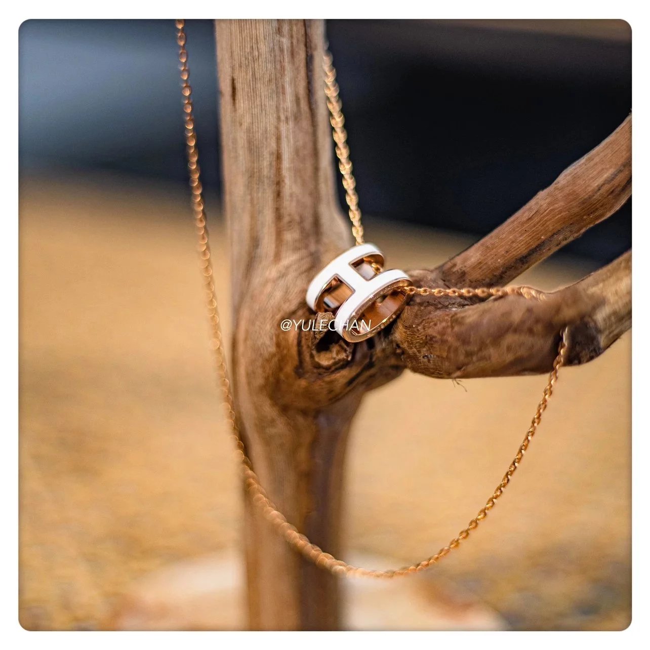 Item ID 8380 H letter necklace -mini letter pendant - rose gold necklace - clavicle