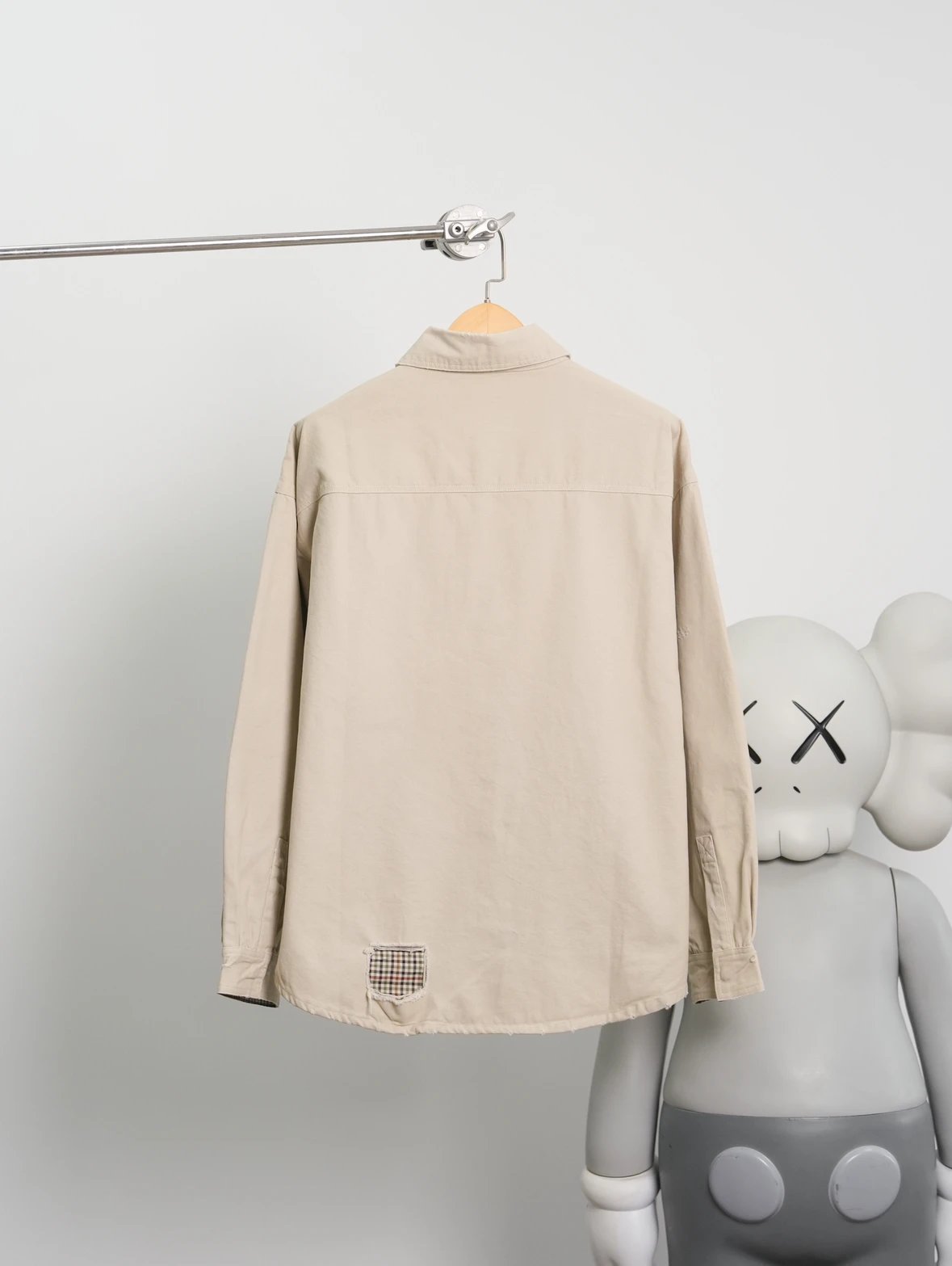 Item ID 8052 Paris washed distressed embroidered logo workwear jacket with loose fi