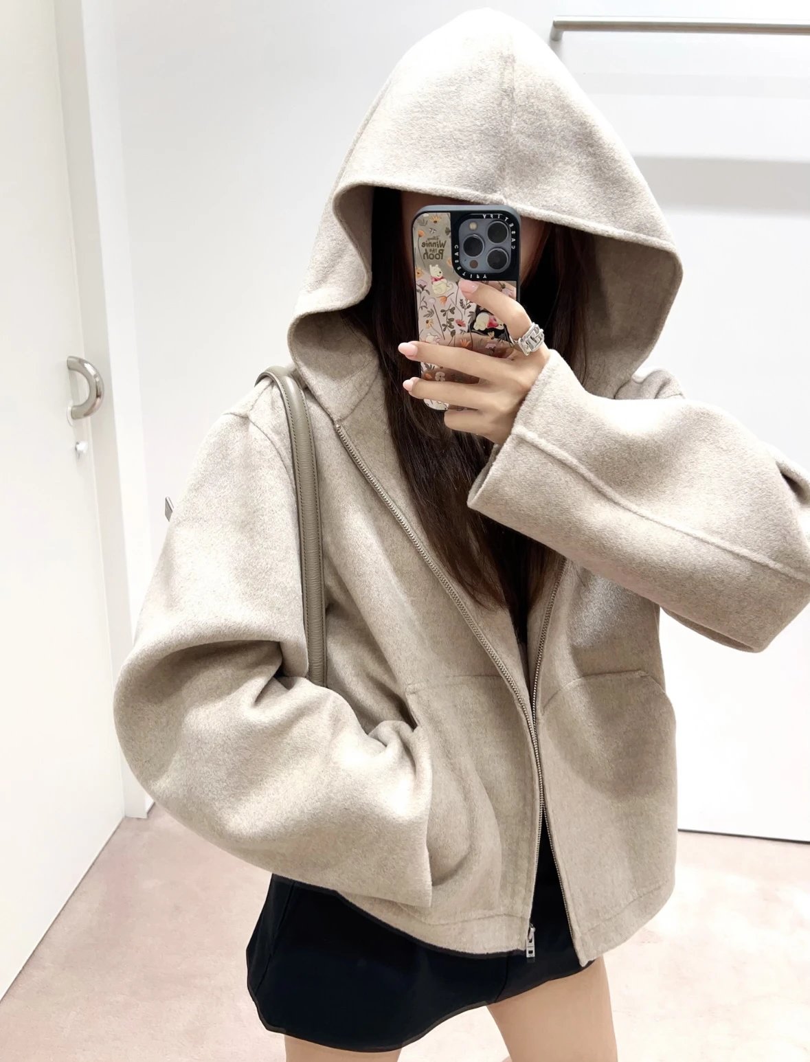 Item ID 8009 Acne-“92_6% wool ➕7_4% Cashmere ”SS25FW25 Solid color loose off should
