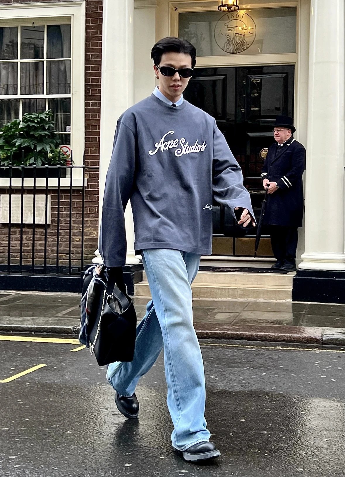 Item ID 8172 Acne _16 count combed cotton single bead ground_ embroidered logo lett