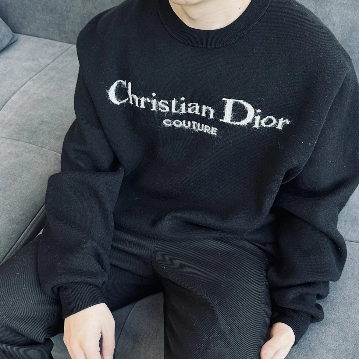 Item ID 8257 D10R-D Home -2024ss- letter logo- mohair knitted sweater - air laminat