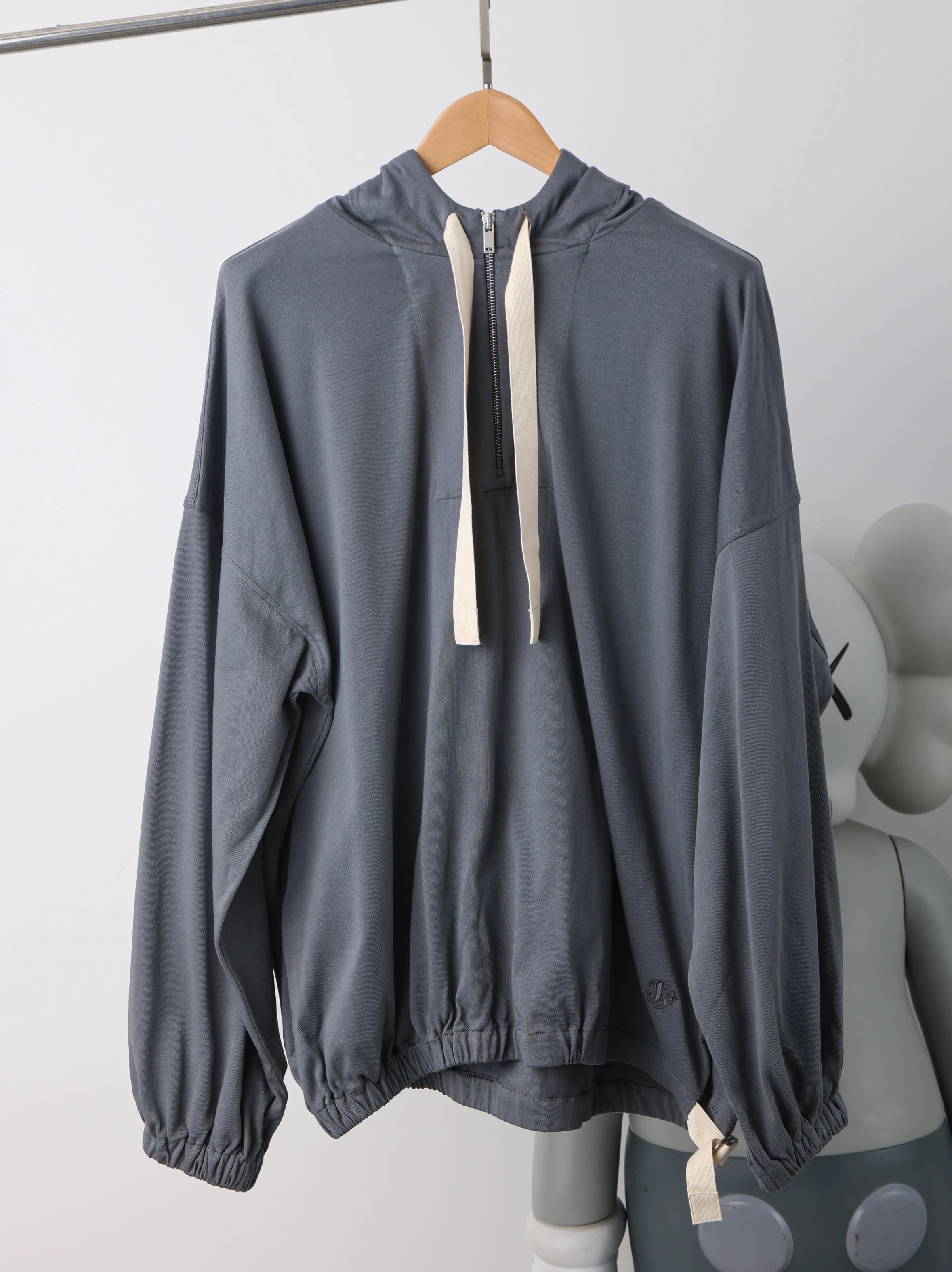 Item ID 8028 Jil-S@nder- gilsanda -2024ss- Half-zip web hoodie -Oversize Version