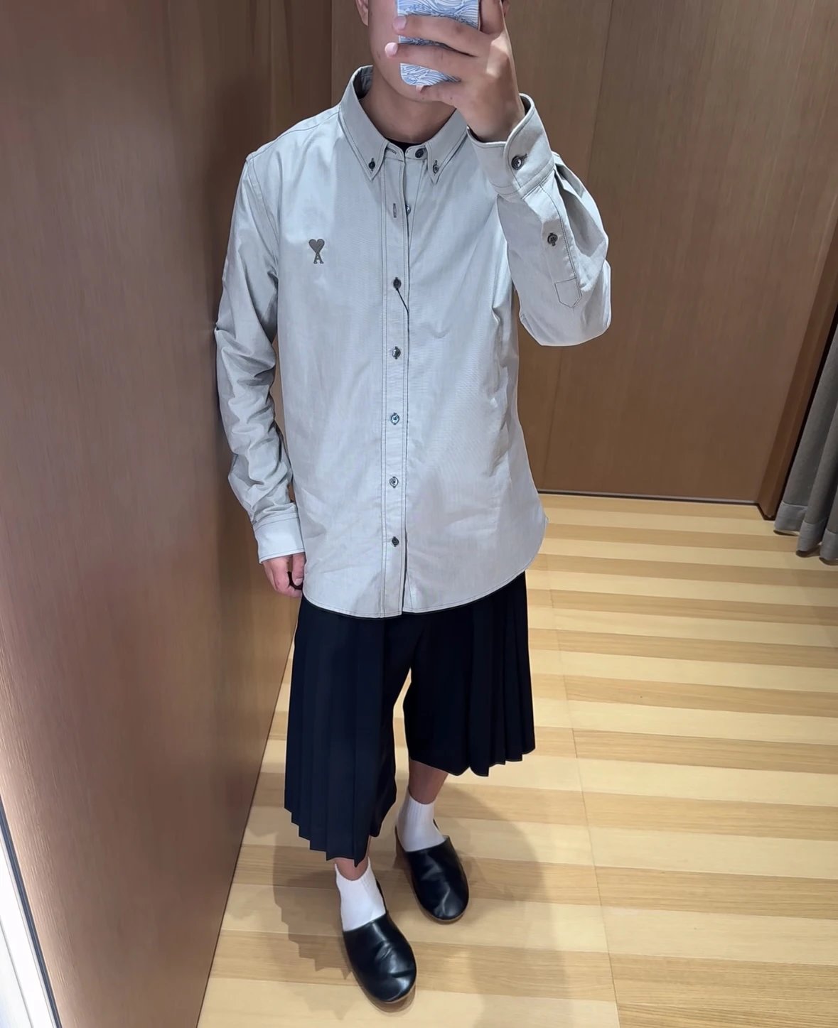 Item ID 8210 AMI Love Embroidered Cotton Solid Color Long Sleeve Shirt for Men and