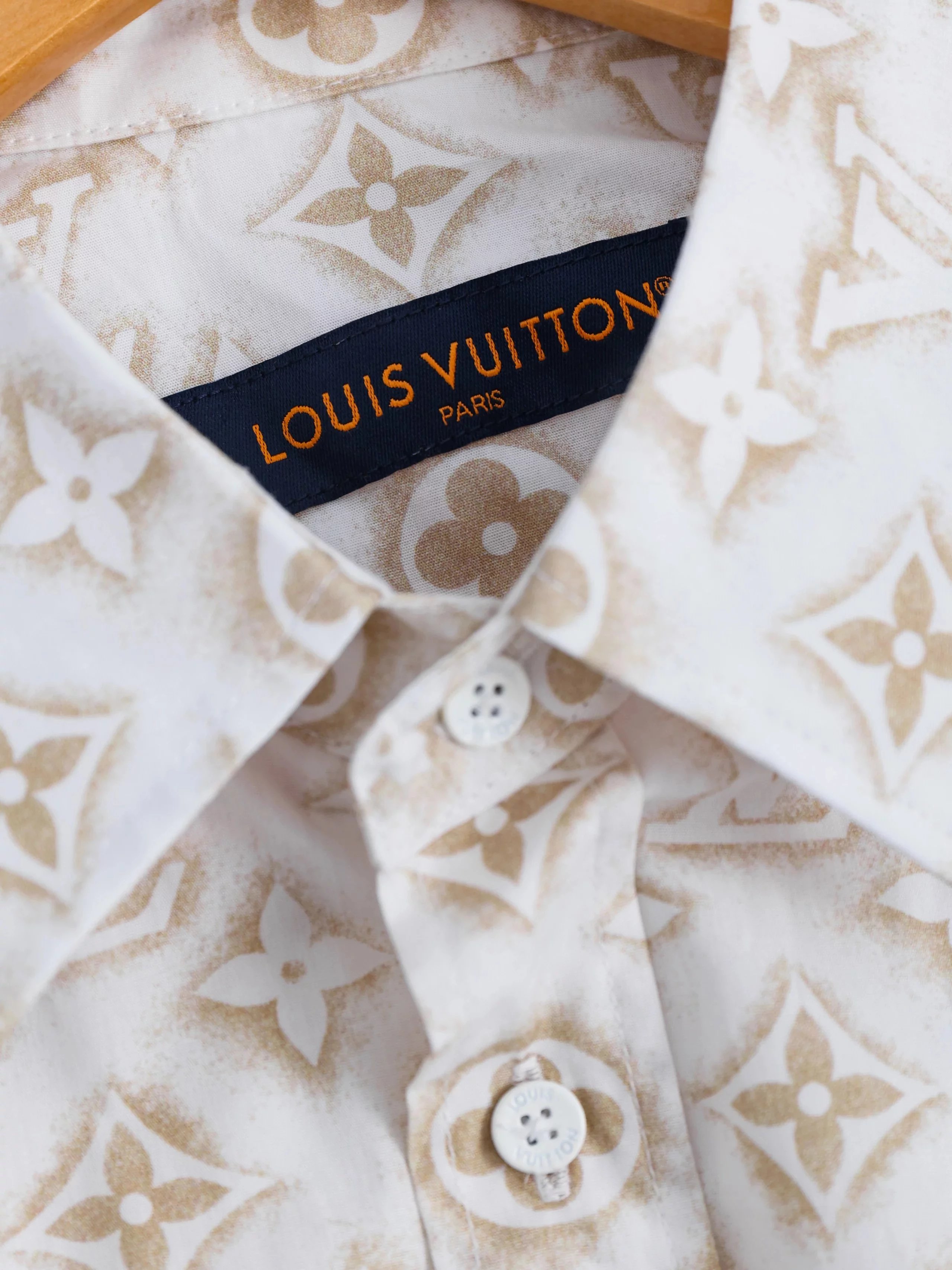 Item ID 8209 Advanced customization -2023ss all over print old flower shirt - gold