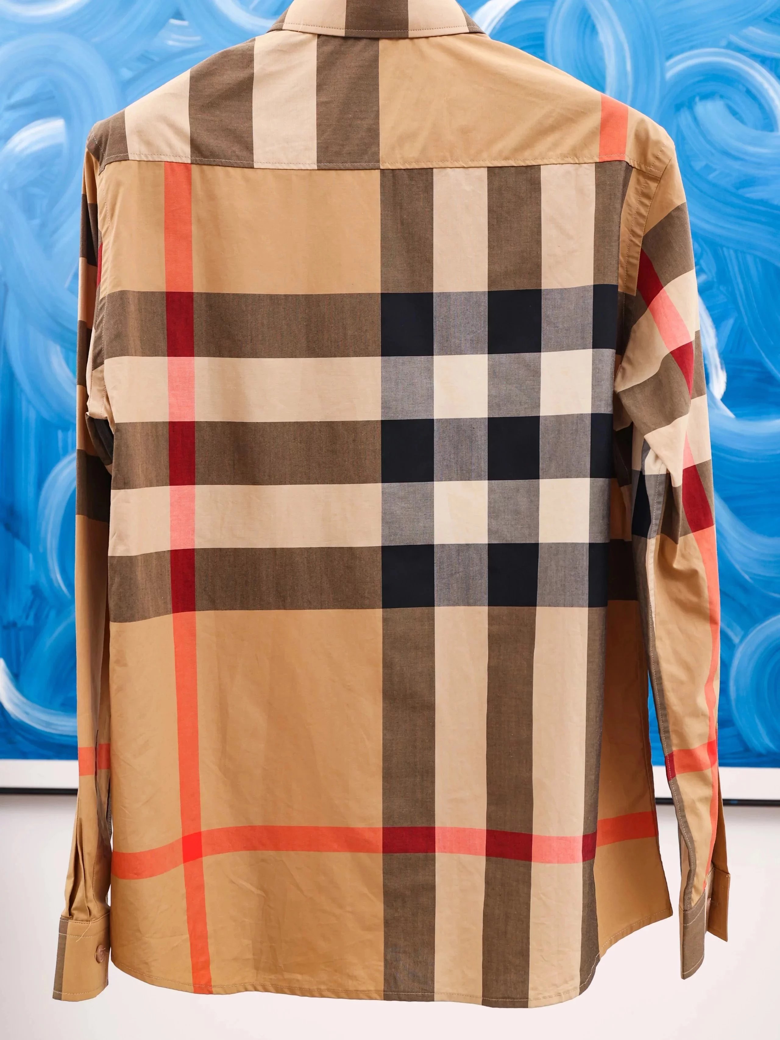 Item ID 8218 BURBERRY- Burberry -23ss- new shirt - large plaid shirt -Vintage long