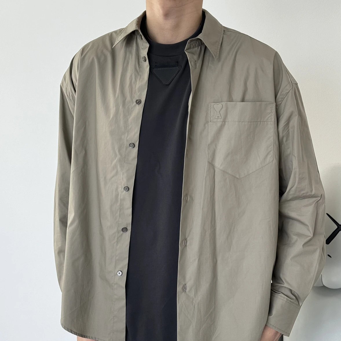 Item ID 8211 Ami-“40 Tencel imitation plain weave ” Solid color loose long sleeve s