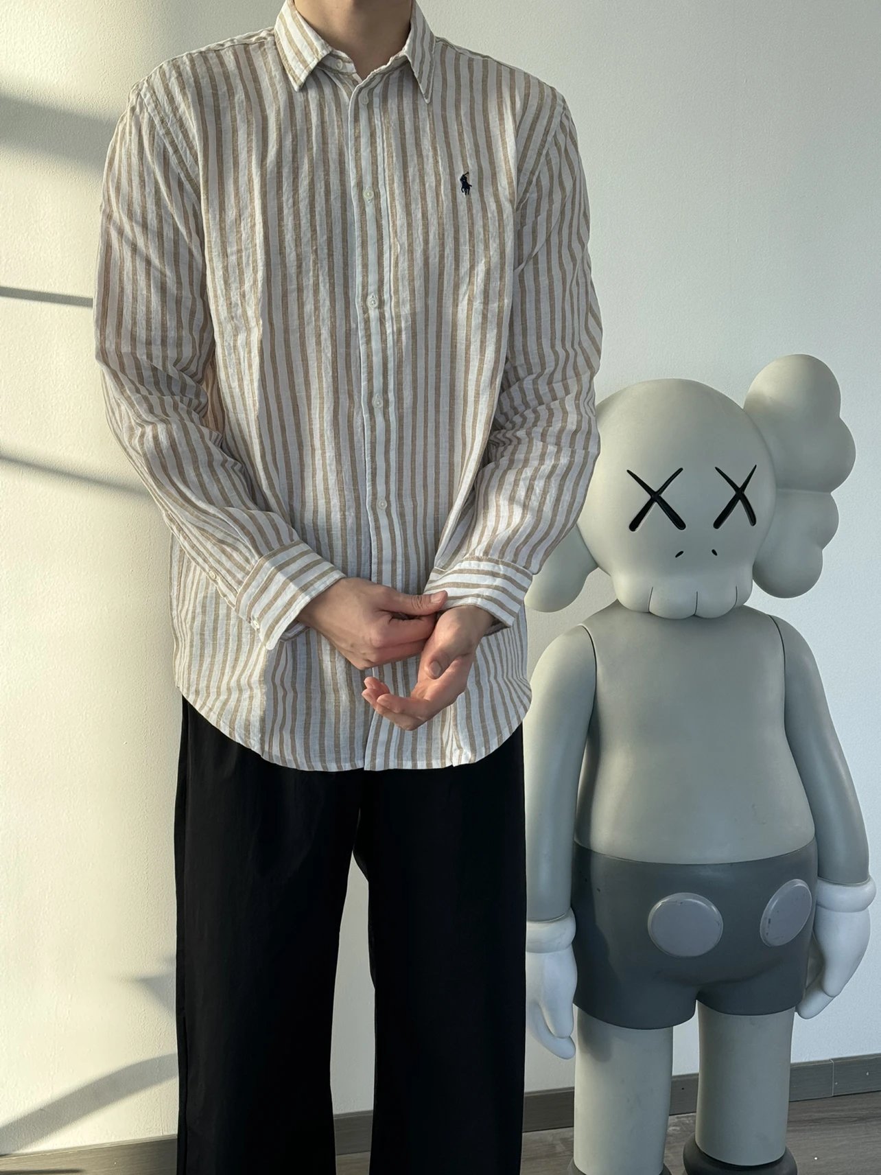 Item ID 8223 raff 100% flax -FW25-“ stripe spacing 0 error ” Lapel striped linen lo