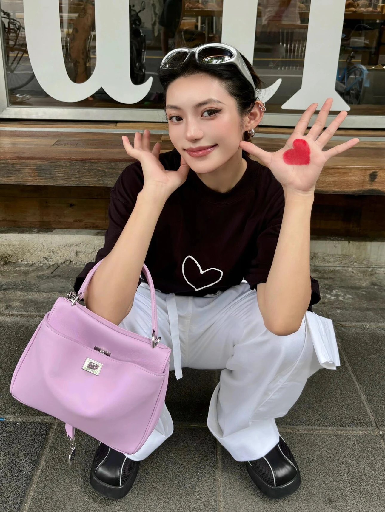 Item ID 8285 Balenci@ga- PARIS -2024ss - Qixi Series - Love Gum Drop Pattern Short