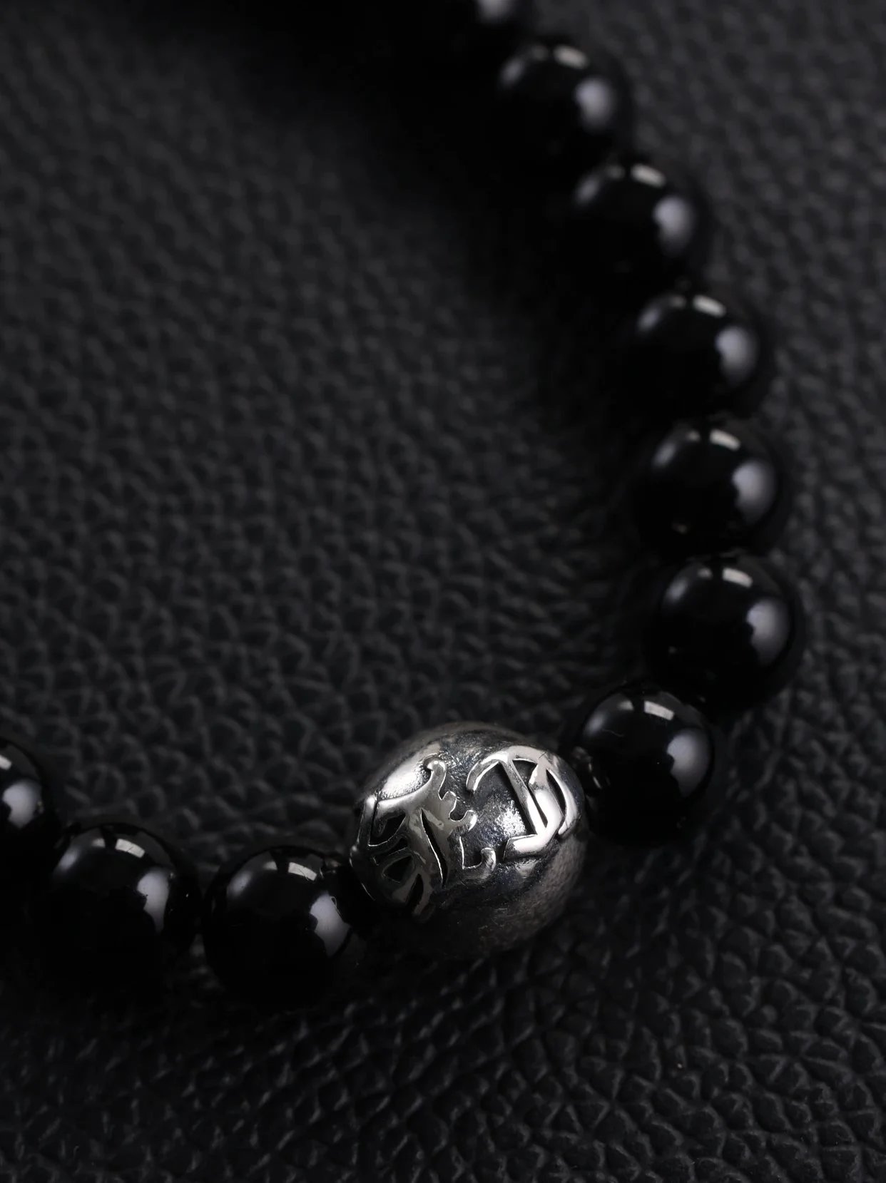 Item ID 8385 Two new colors added -Chrome-Hearts-CH- Crow heart - gemstone bracelet