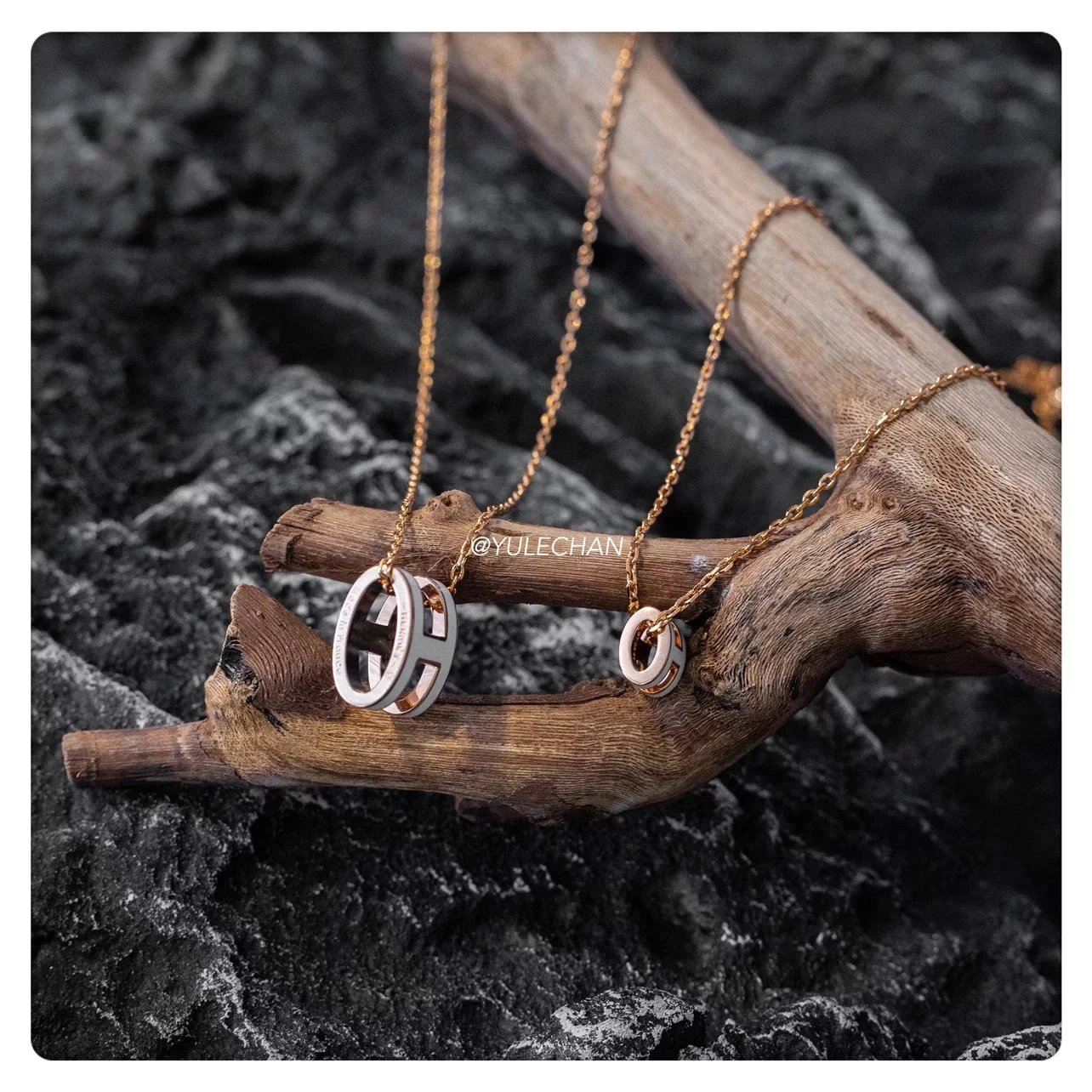 Item ID 8380 H letter necklace -mini letter pendant - rose gold necklace - clavicle