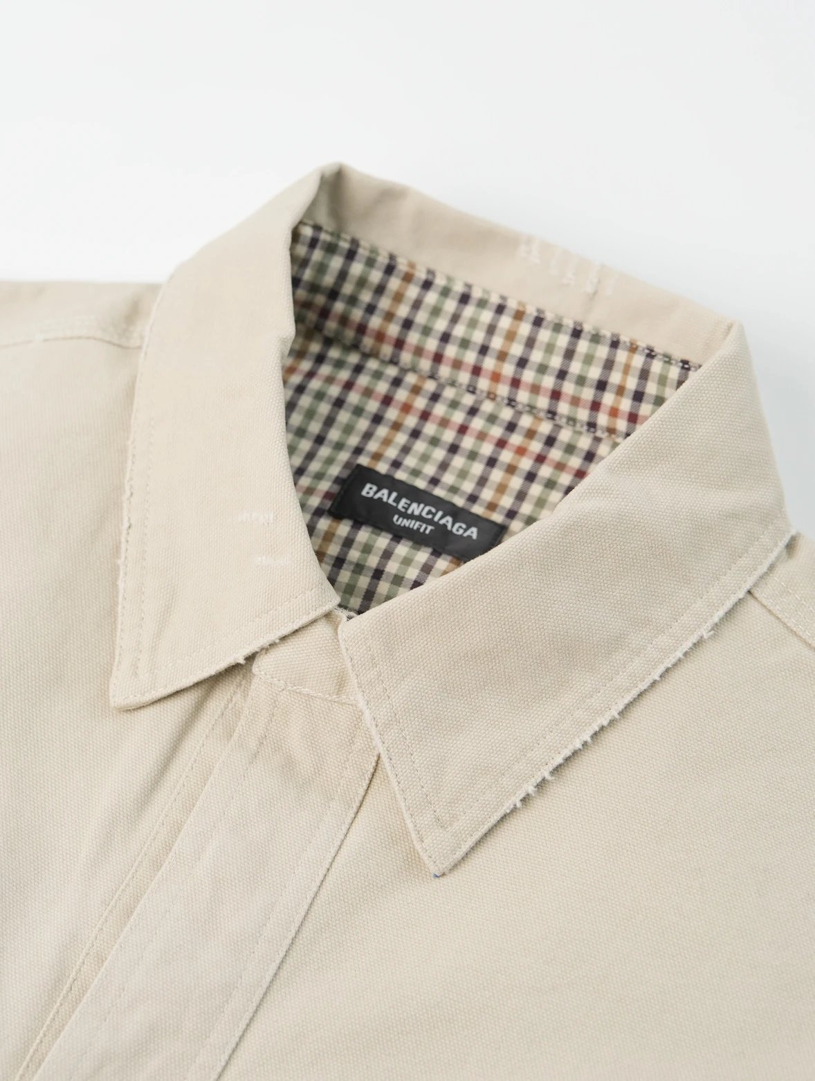 Item ID 8052 Paris washed distressed embroidered logo workwear jacket with loose fi