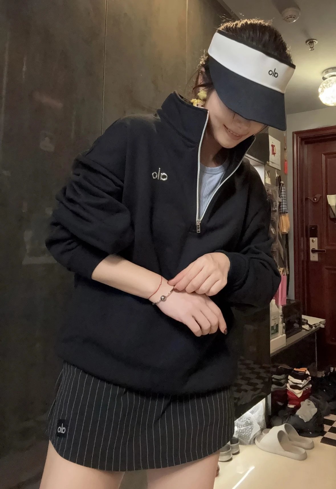 Item ID 8068 aloyoga-Accolade Stand collar solid color “65% cotton ➕35% polyester ”