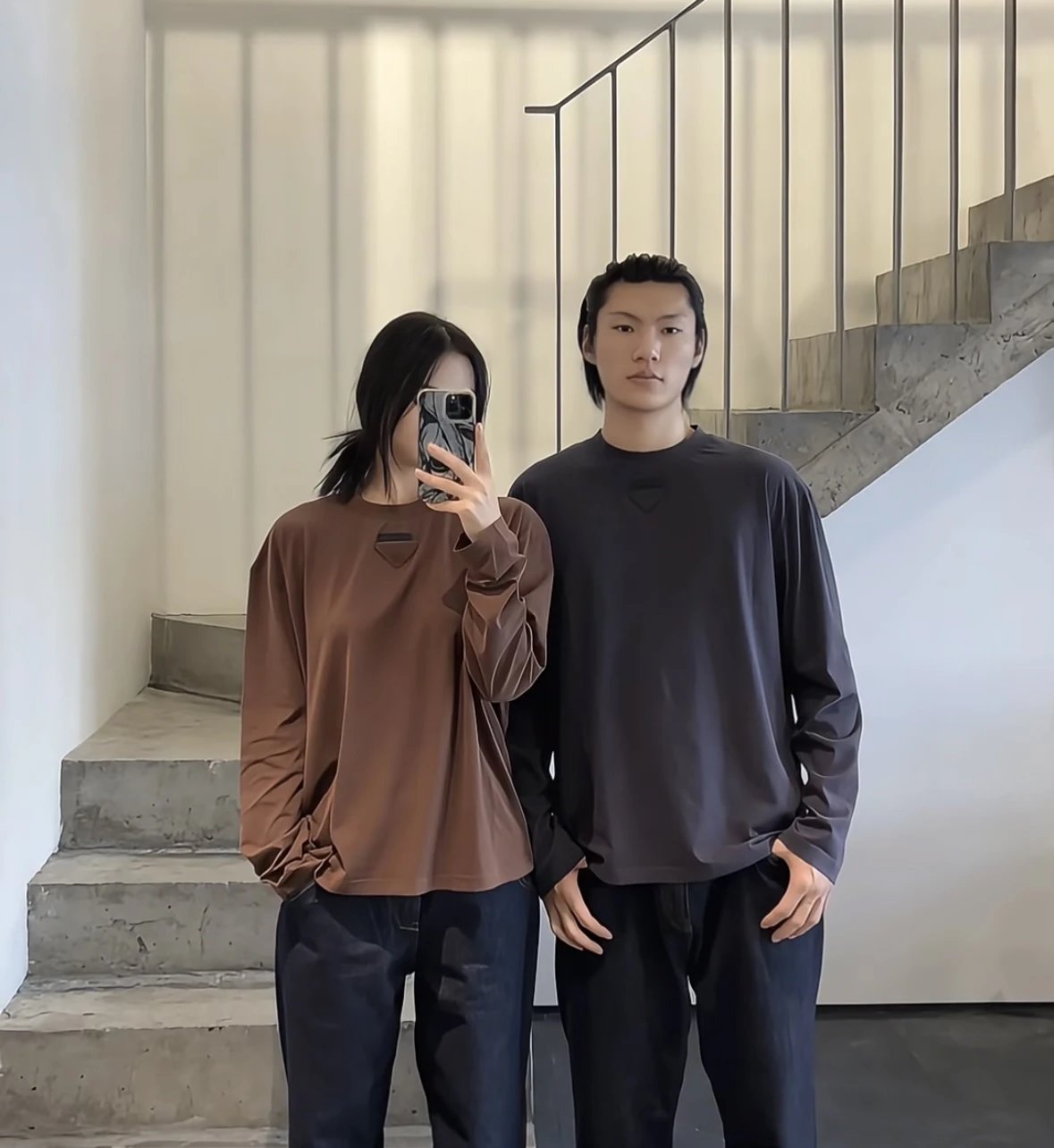 Item ID 8189 PRD Round neck long sleeves cotton “ Exclusive dyed fabrics ” triangle